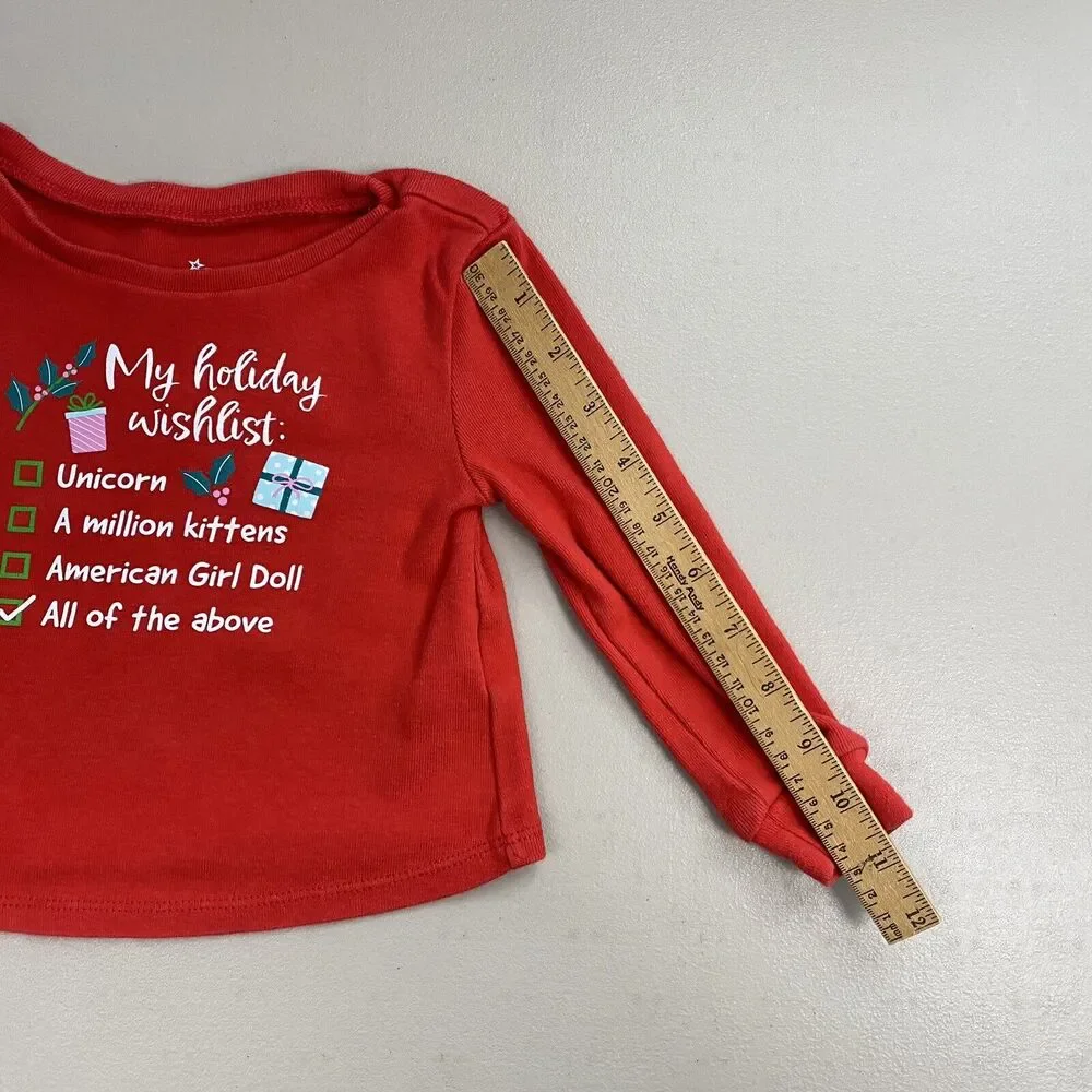 American Girl Pajama Set Girls Size 3 My Holiday Wishlist Red Christmas Holiday‎